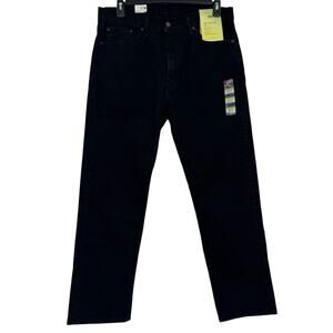Levi's Mens Black 505 Straight Leg Denim Jeans Dark Wash Mid Rise NWT 36x32